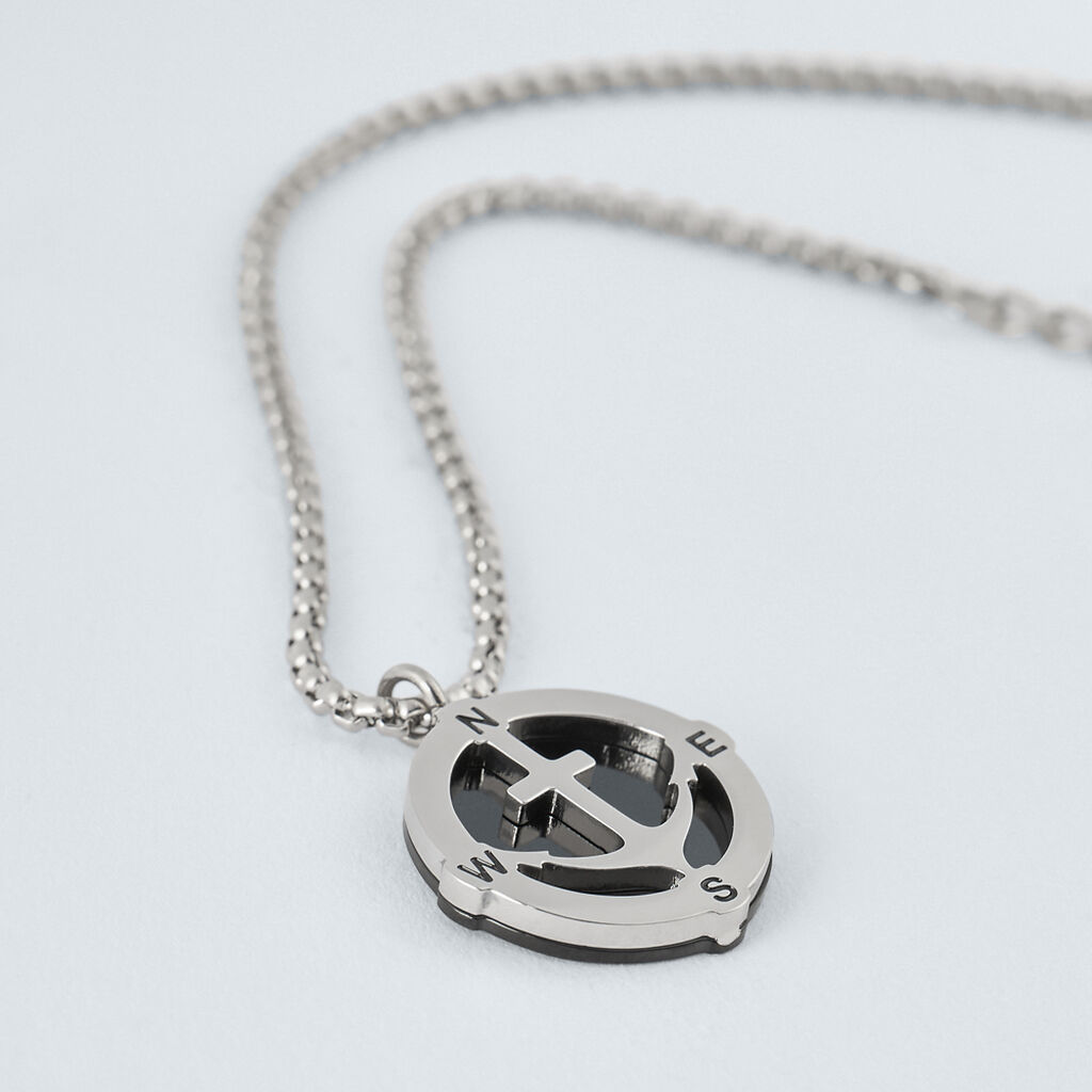 Collana Man Code Acciaio Bicolore Bianco / Nero