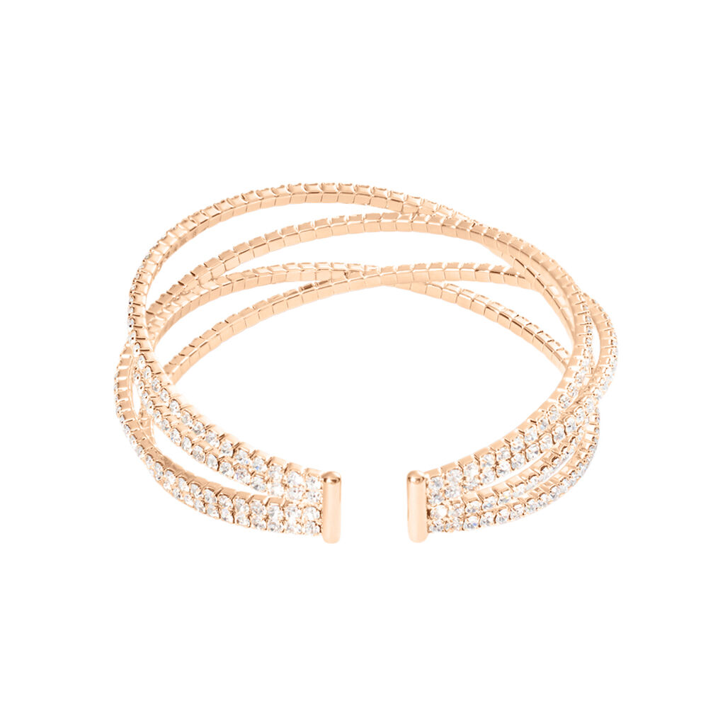 Bangle Romantic Shine Metallo Rosa Cristallo - Bracciali Rigidi Donna | Stroili