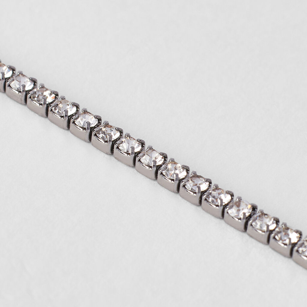 Bracciale Tennis Romantic Shine Metallo Nero Cristallo - Bracciali Tennis Donna | Stroili