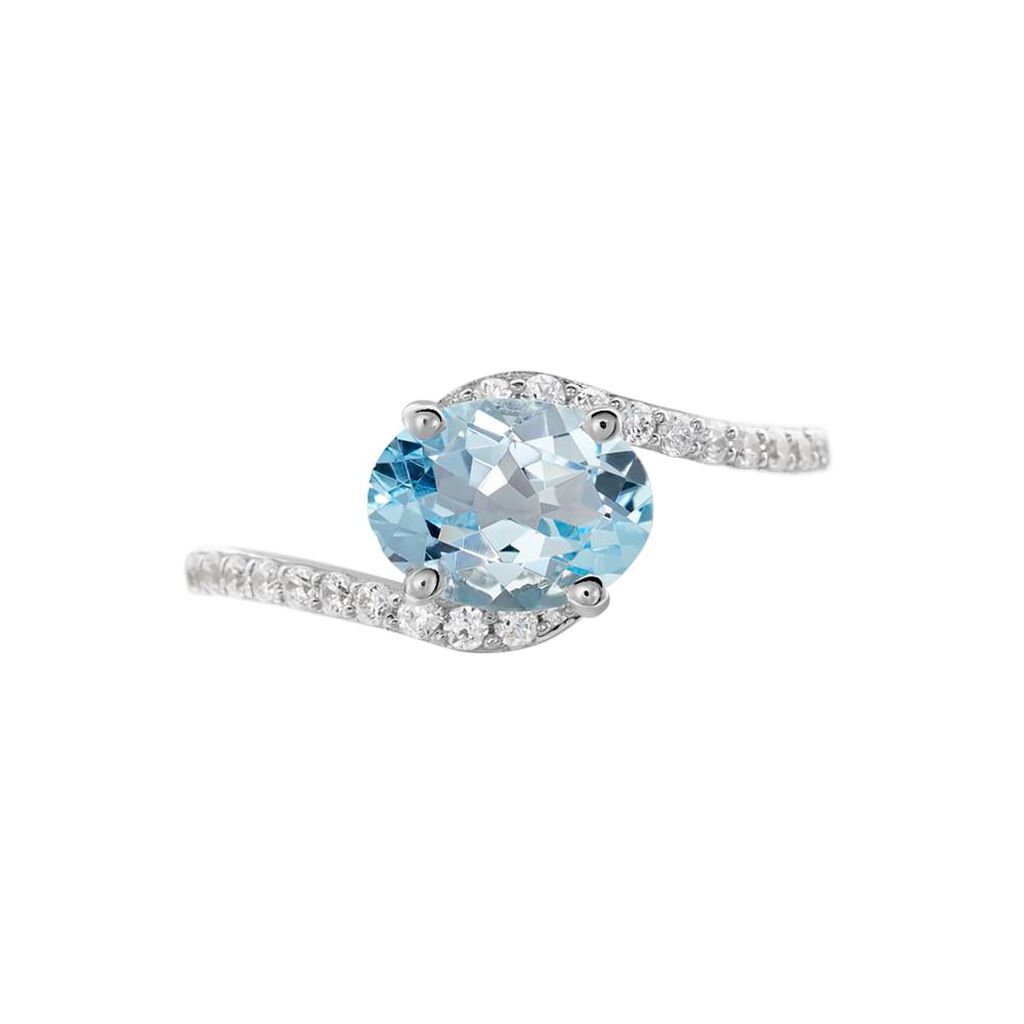 Anello Solitario Amélie Oro Bianco Topazio Cubic Zirconia - Anelli con Pietre Donna | Stroili