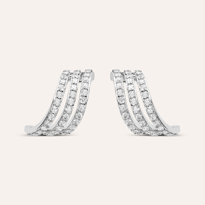 Orecchini A Cerchio Silver Shine Argento Rodiato Cubic Zirconia - Orecchini a Cerchio Donna | Stroili