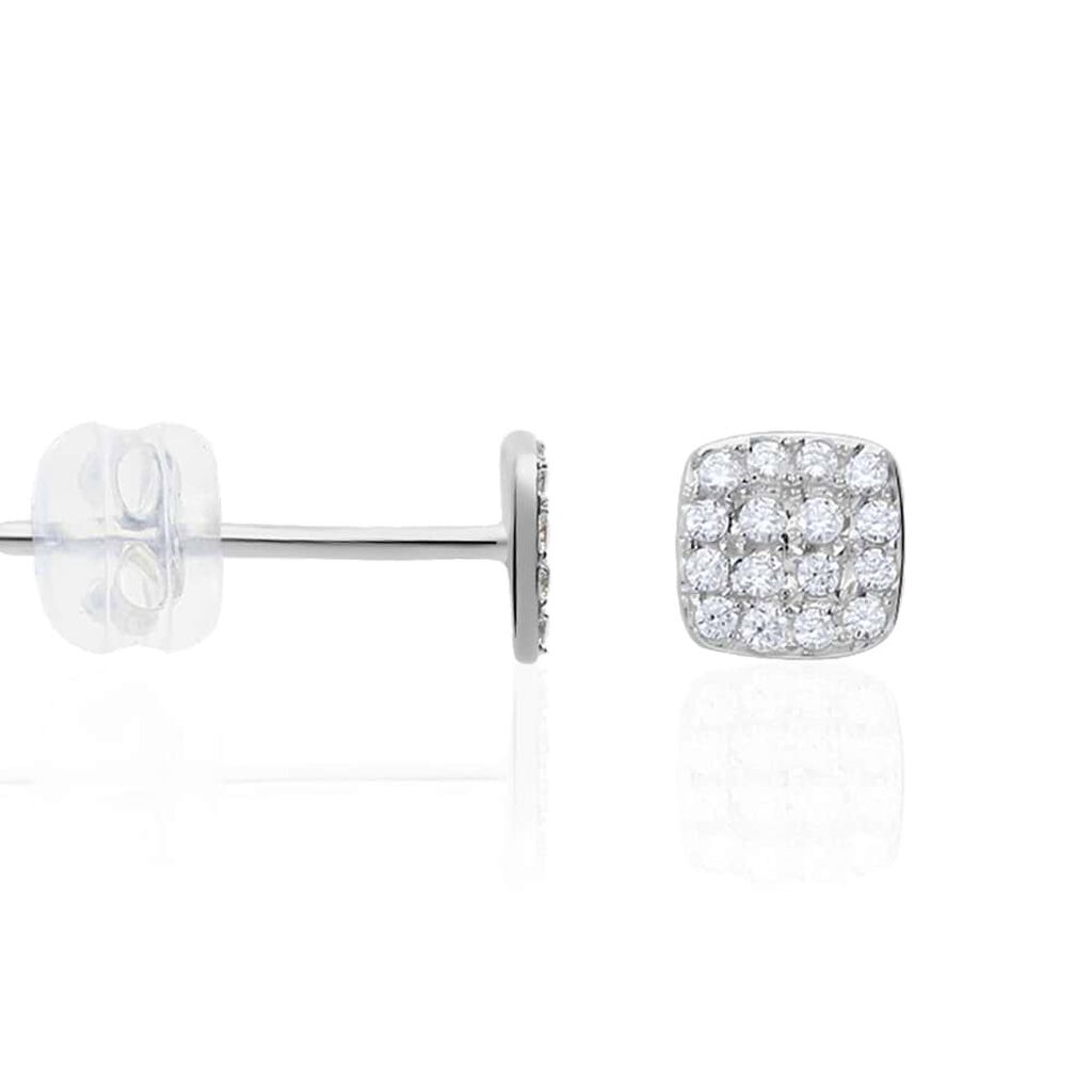 Orecchini Lobo Bon Ton Oro Bianco Cubic Zirconia