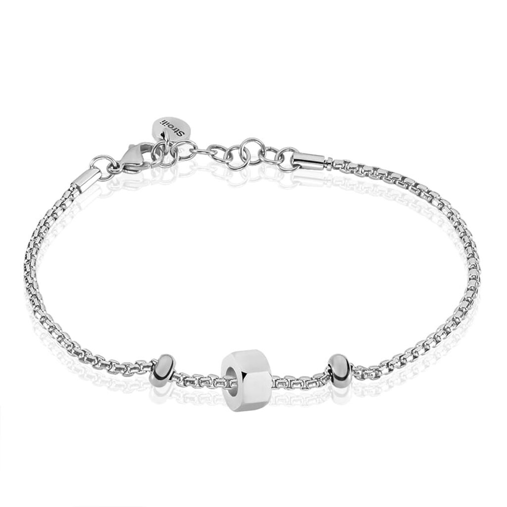 Bead Essential Code Acciaio Bicolore Bianco / Nero