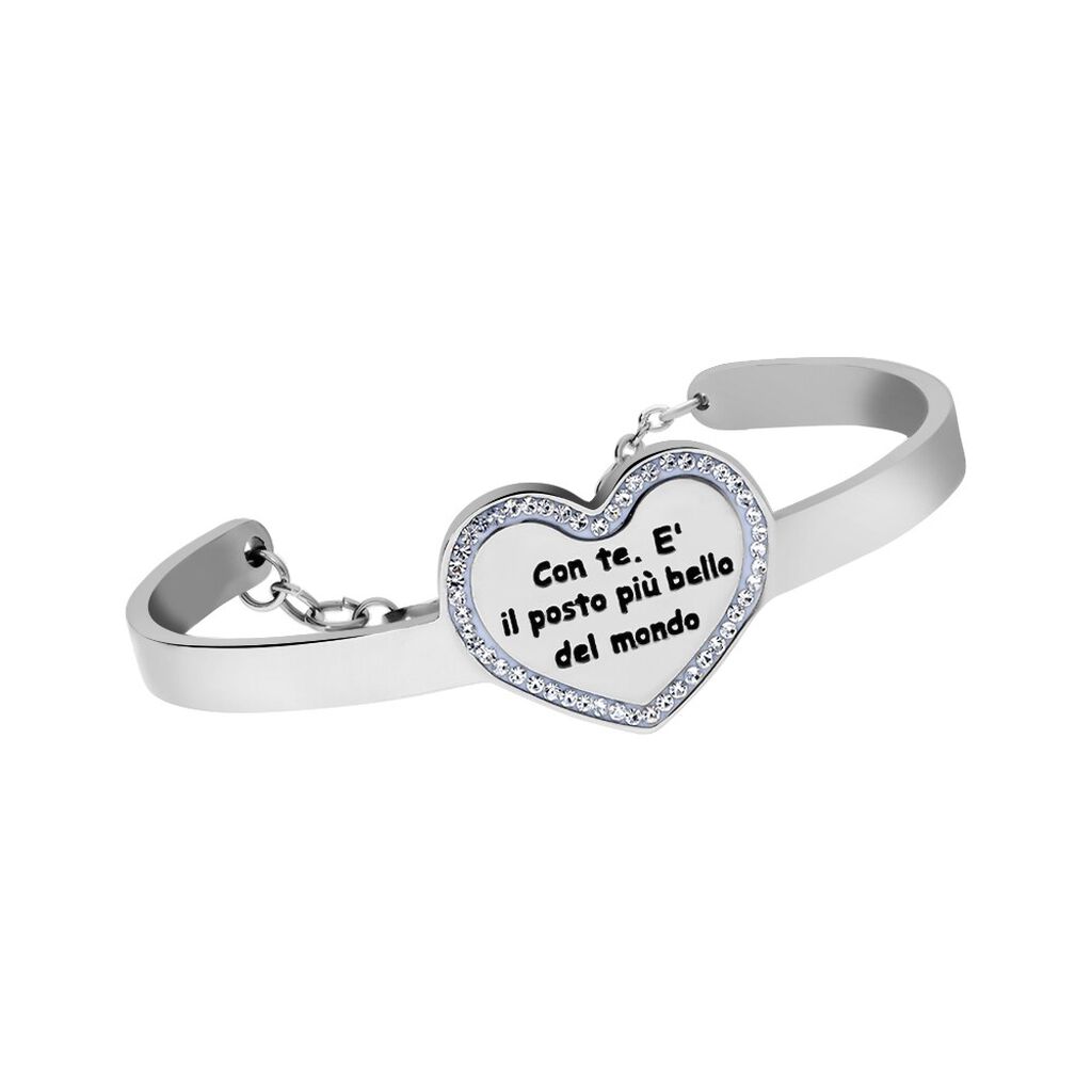 Bangle Lady Message Acciaio Cristallo - Bracciali Rigidi Donna | Stroili