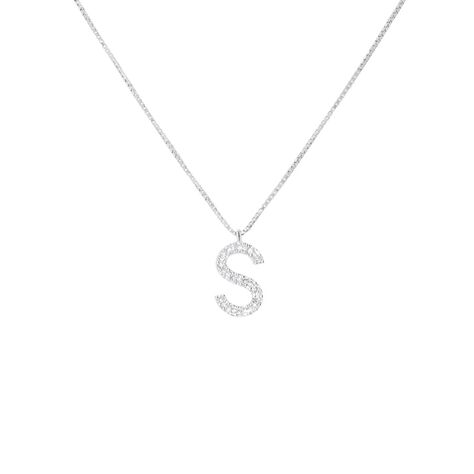 Collana Diamond Letters Oro Bianco Diamante - Collane Donna | Stroili