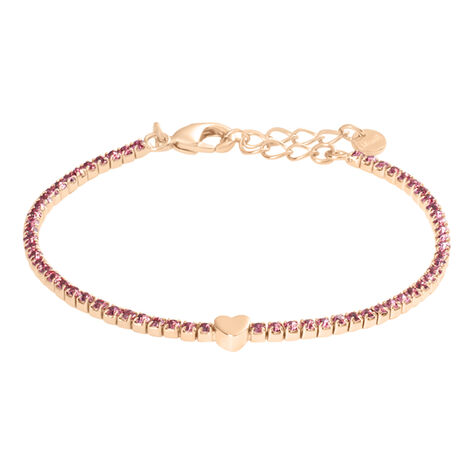 Bracciale Tennis Romantic Shine Metallo Rosa Cristallo - Bracciali Tennis Donna | Stroili