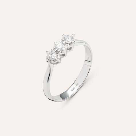 Anello Trilogy Diamazing Oro Bianco Diamante - Anelli con Pietre Donna | Stroili