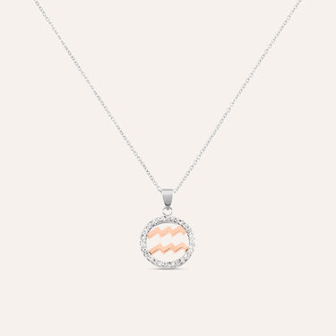 Collana Sunrise Acciaio Bicolore Bianco / Rosa Cubic Zirconia