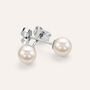 Orecchini Lobo Silver Pearls Argento Rodiato Perla sintentica