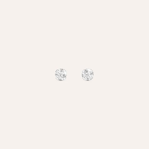 Orecchini Lobo Punto Luce Bon Ton Oro Bianco Cubic Zirconia - Orecchini a Lobo Donna | Stroili