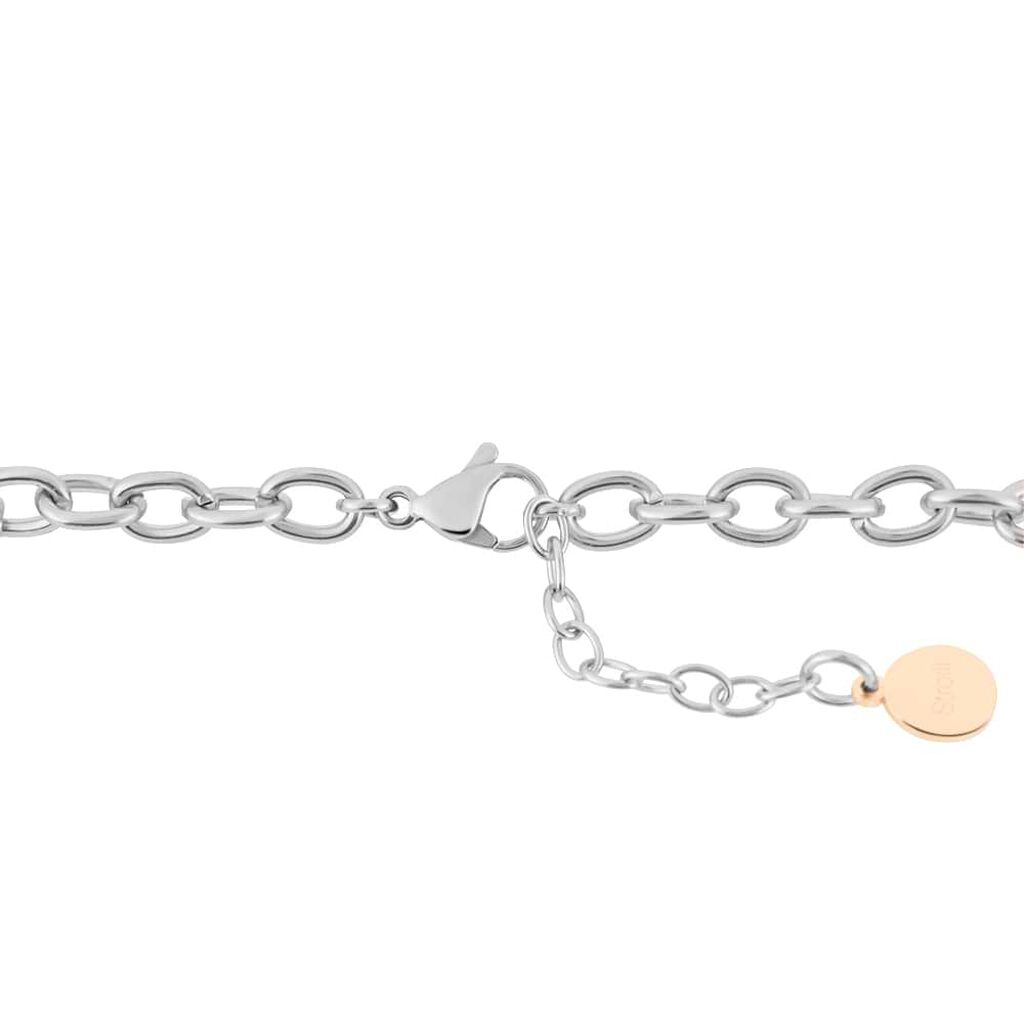 Bracciale Lady Chic Acciaio Bicolore Bianco / Rosa Cristallo - Bracciali con Incisione Donna | Stroili