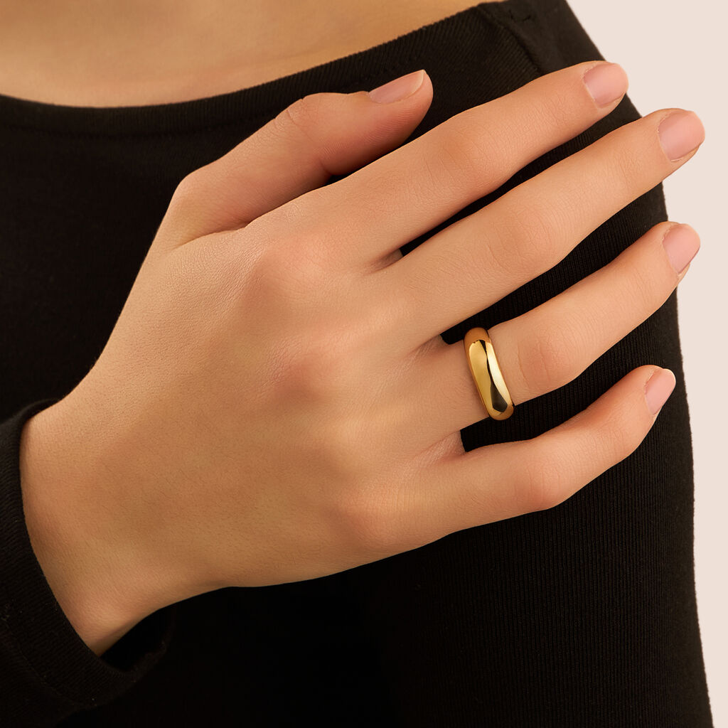 Anello Fascia Lady Code Acciaio Dorato - Anelli Moderni Donna | Stroili