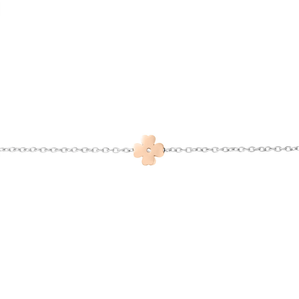 Bracciale Lady Chic Acciaio Bicolore Bianco / Rosa Cristallo - Bracciali Donna | Stroili