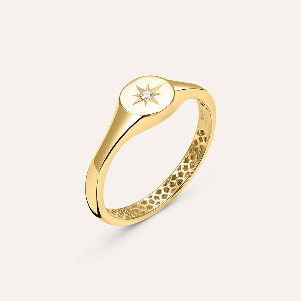 Anello Chevalier Beverly Oro Giallo Cubic Zirconia