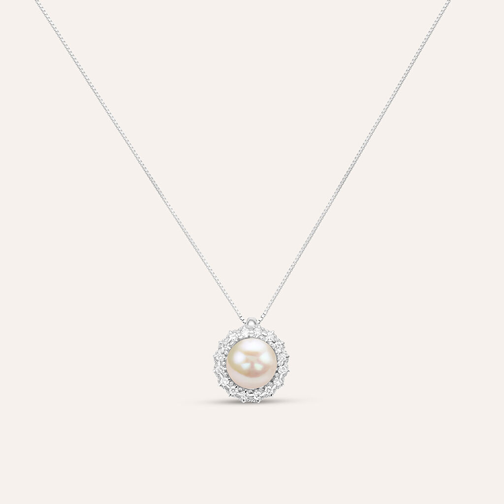 Collana Gold Pearls Oro Bianco Perla D'Acqua Dolce Diamante - Collane Donna | Stroili
