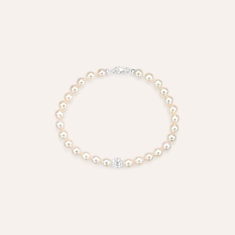 Bracciale Gabrielle Oro Bianco Perla D'Acqua Dolce Cristallo - Bracciali Donna | Stroili