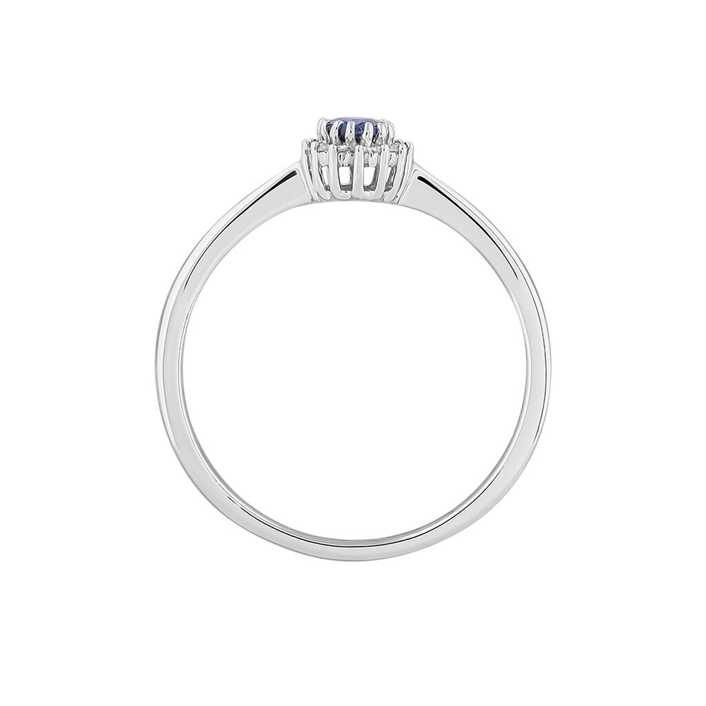 Anello Solitario Charlotte Oro Bianco Zaffiro Diamante - Anelli con Pietre Donna | Stroili