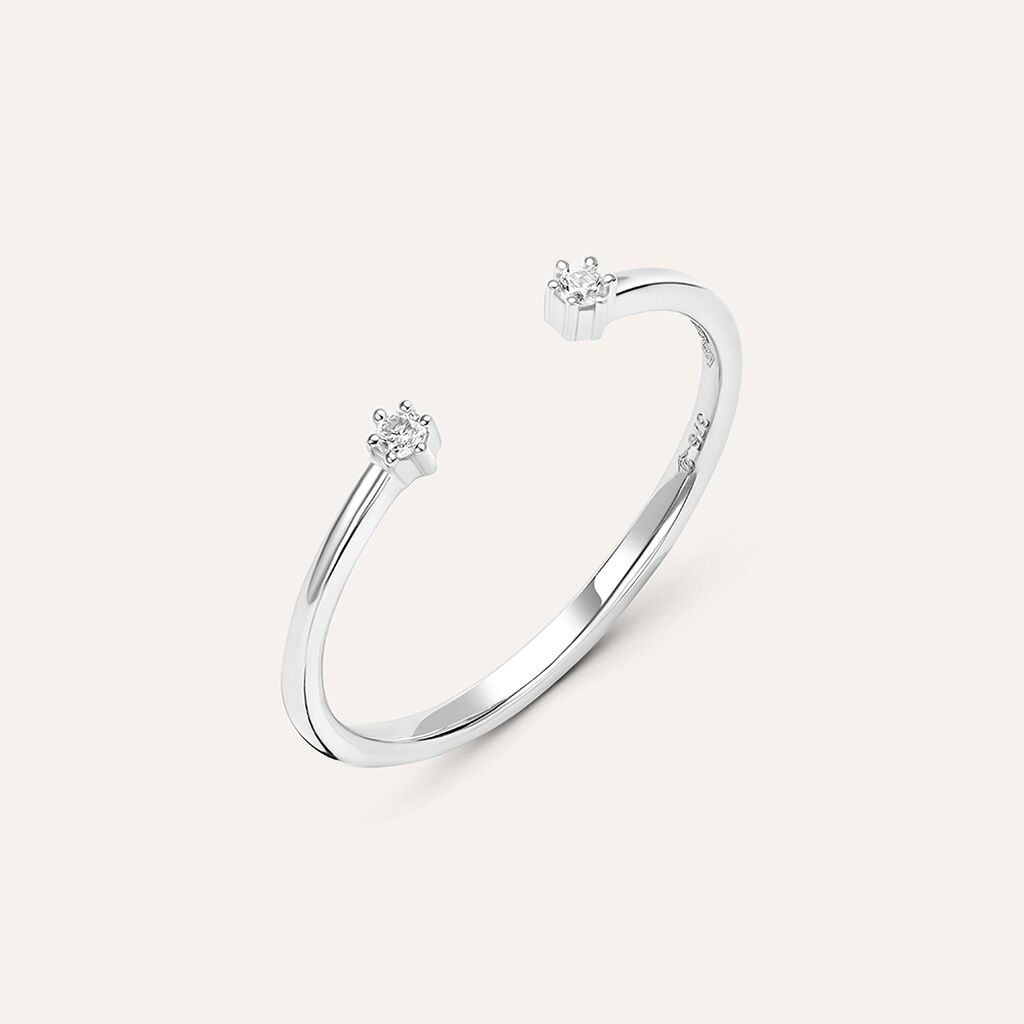 Anello Bilogy Sophia Oro Bianco Diamante - Anelli con Pietre Donna | Stroili