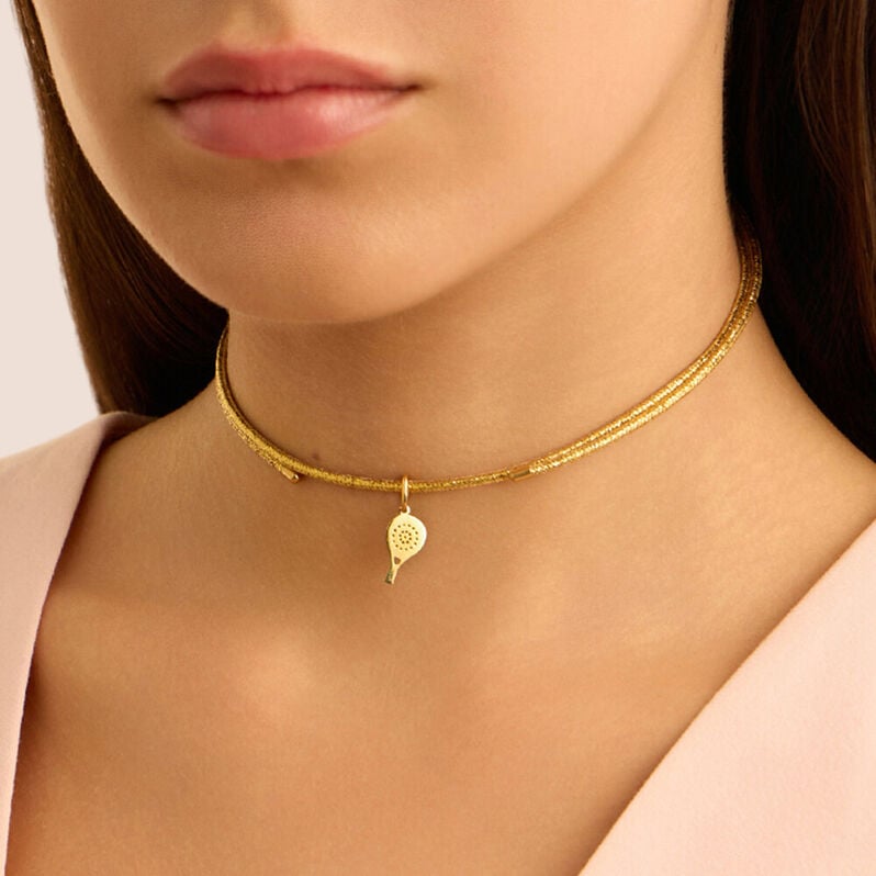 Pendente Racchetta Da Padel Po&egrave;me Oro Giallo - Ciondoli Unisex | Stroili