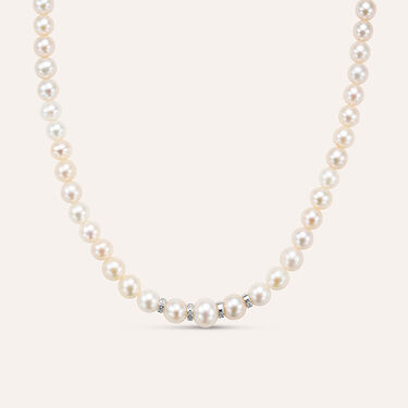 Collana Gold Pearls Oro Bianco Perla D'Acqua Dolce Diamante
