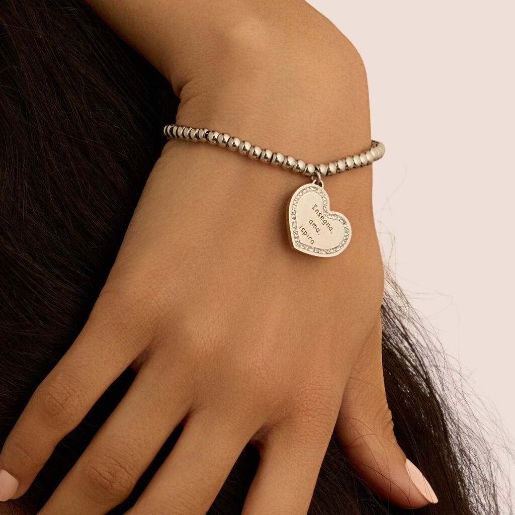 Bracciale Lady Message Acciaio Cristallo - Bracciali con Incisione Donna | Stroili