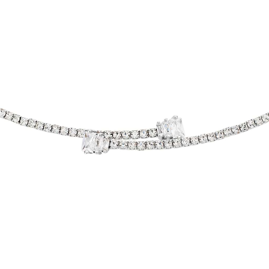 Collana rigida in metallo rodiato e strass - Collane Donna | Stroili