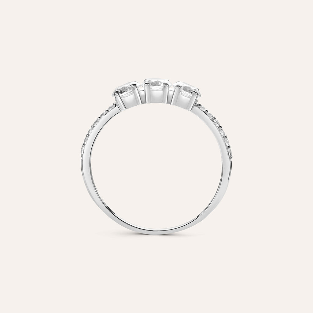Anello Trilogy Claire Oro Bianco Cubic Zirconia - Anelli con Pietre Donna | Stroili
