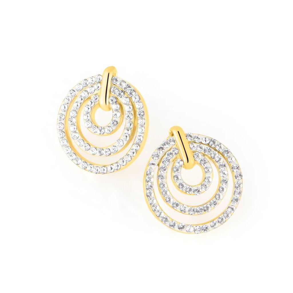 Orecchini Lobo Crystal Gold Oro Giallo Cristallo - Orecchini a Lobo Donna | Stroili