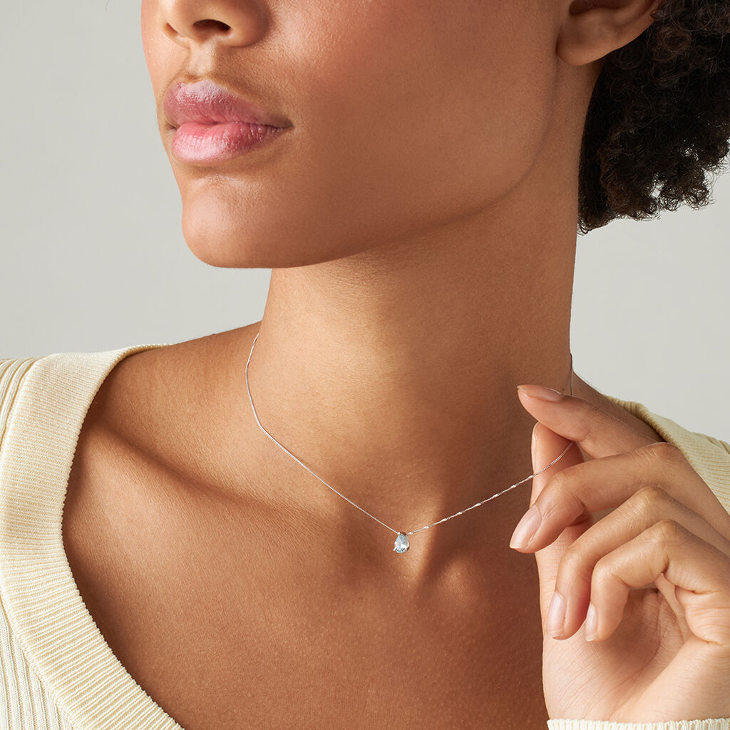 Collana Punto Luce Acquamarina Oro Bianco Acquamarina - Collane Punto Luce Donna | Stroili