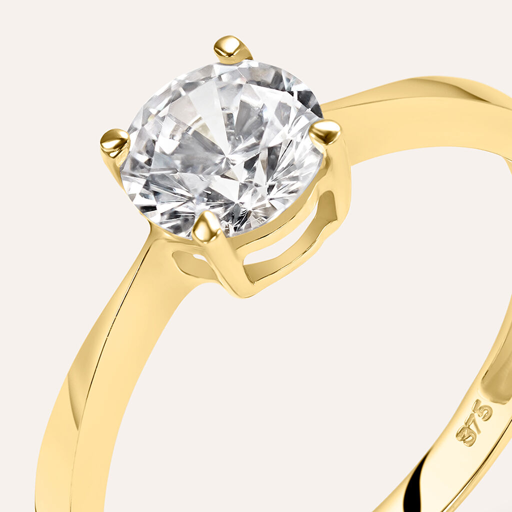 Anello Solitario Claire Oro Giallo Cubic Zirconia - Anelli con Pietre Donna | Stroili