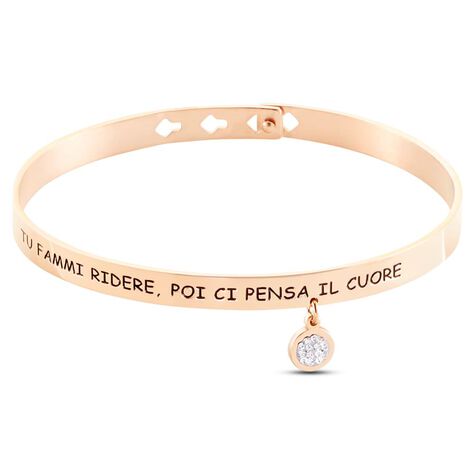 Bangle Sunrise Acciaio Rosa Cristallo - Bracciali Rigidi Donna | Stroili