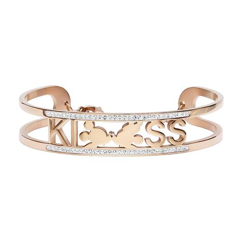 Bangle Lady Message Acciaio Rosato Disney e Cristalli - Bracciali Donna | Stroili