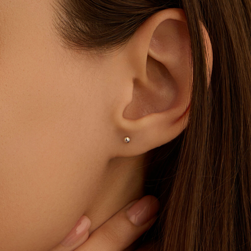 Orecchini Lobo Bon Ton Oro Bianco