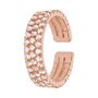 Anello a fascia regolabile rosato e strass multifilo