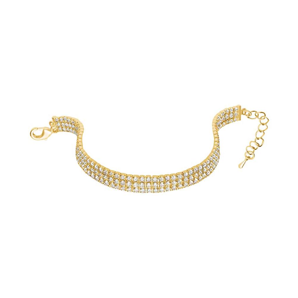 Bracciale Tennis Romantic Shine Metallo Dorato Cristallo - Bracciali Tennis Donna | Stroili