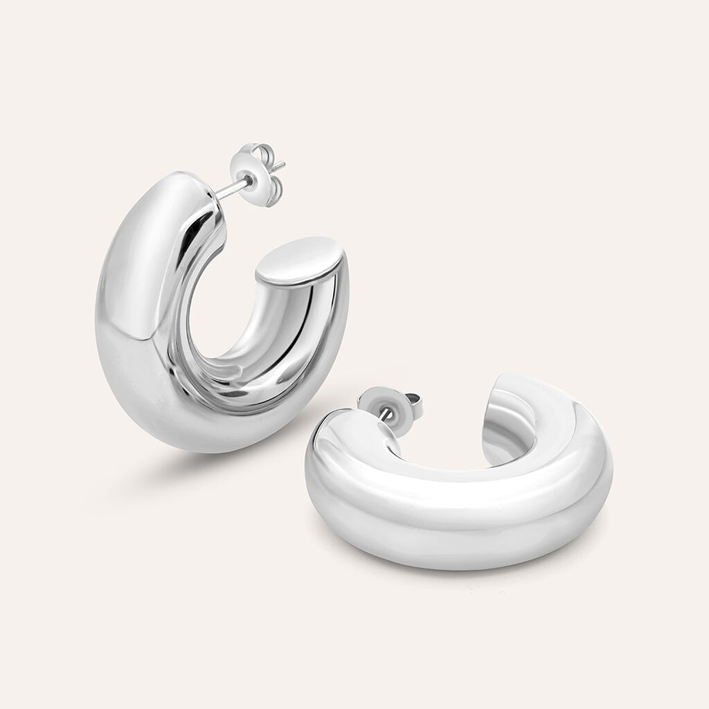 Orecchini A Cerchio Moonlight Acciaio