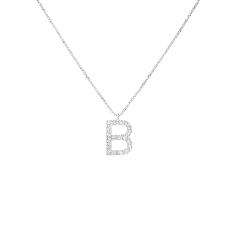 Collana Diamond Letters Oro Bianco Diamante - Collane Donna | Stroili