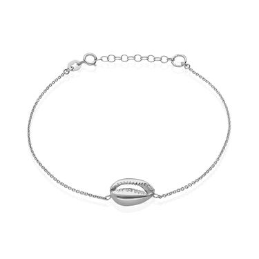 Bracciale in argento rodiato con conchiglia