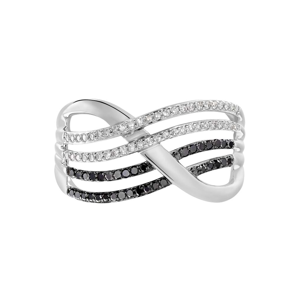 Anello Fascia Sophia Oro Bianco Diamante - Anelli a Fascia Larga Donna | Stroili
