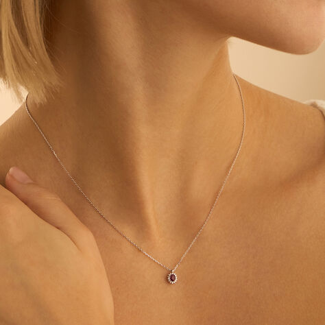 Collana Charlotte Oro Bianco Rubino Diamante - Collane Donna | Stroili