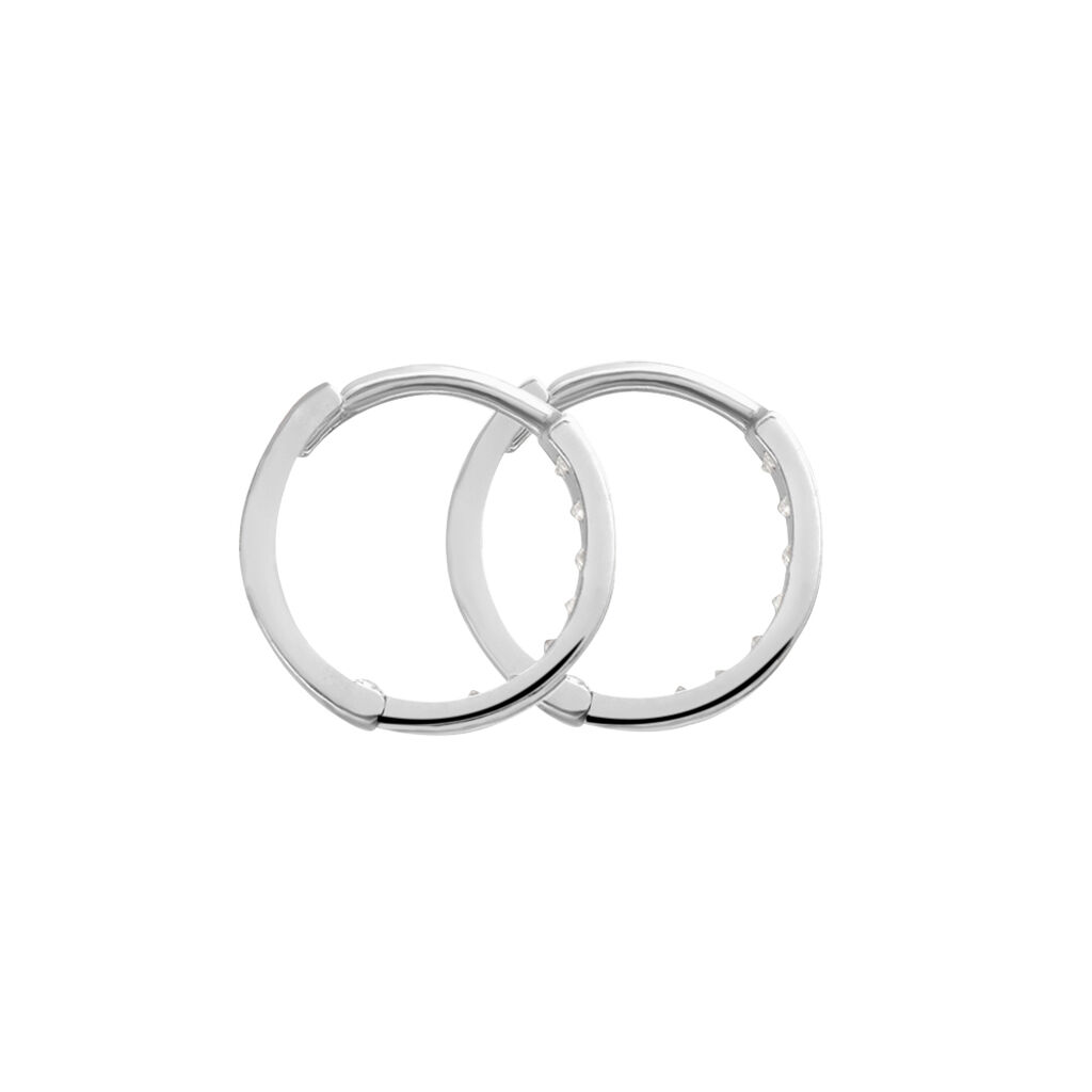 Orecchini A Cerchio Toujours Oro Bianco Cubic Zirconia - Orecchini a Cerchio Donna | Stroili