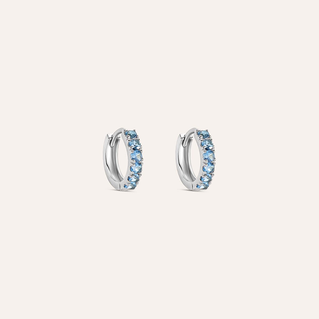 Orecchini A Cerchio Toujours Oro Bianco Cubic Zirconia - Orecchini a Cerchio Donna | Stroili