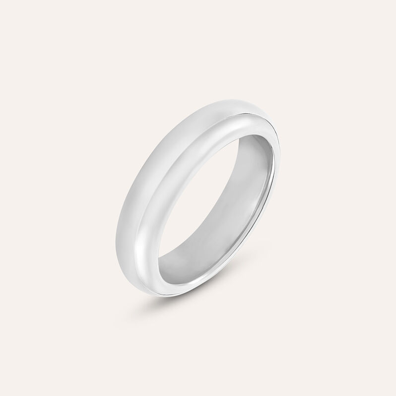 Fede Classica Leggera 5 mm Oro Bianco - Anelli con Incisione Unisex | Stroili