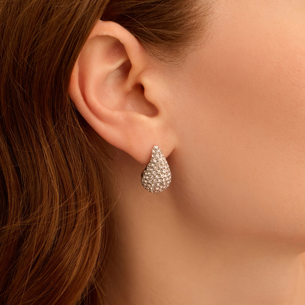 Orecchini Lobo Aura Acciaio Cubic Zirconia