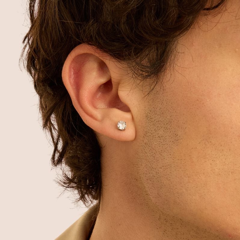 Mono Orecchino Lobo Punto Luce Man Code Acciaio Cubic Zirconia - Mono Orecchino Uomo | Stroili