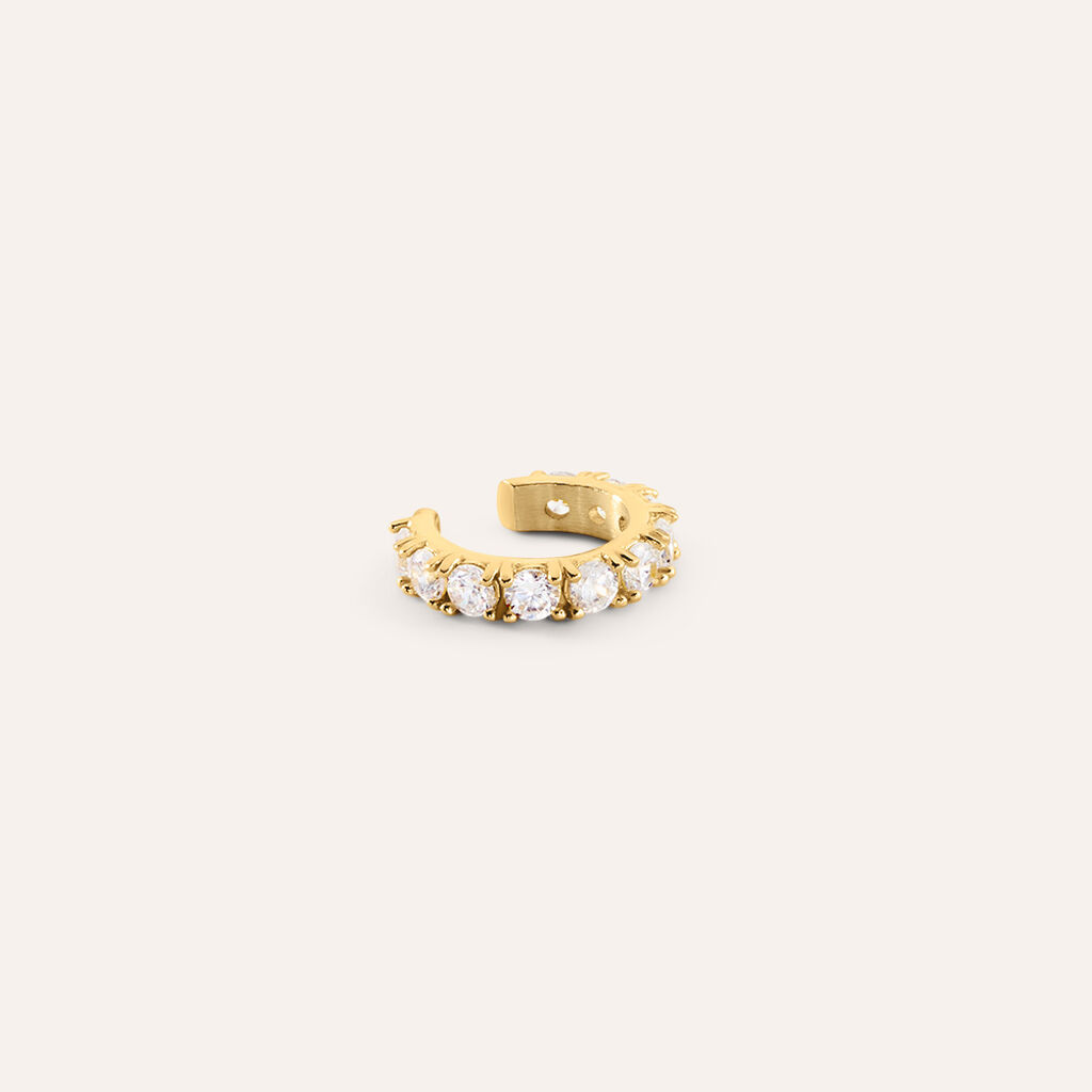 Ear Cuff Aura Acciaio Dorato Cubic Zirconia