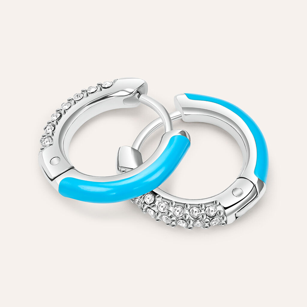 Orecchini A Cerchio Lady Sweet Acciaio Cristallo