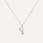 Collana Gabrielle Oro Bianco Perla D'Acqua Dolce Cubic Zirconia