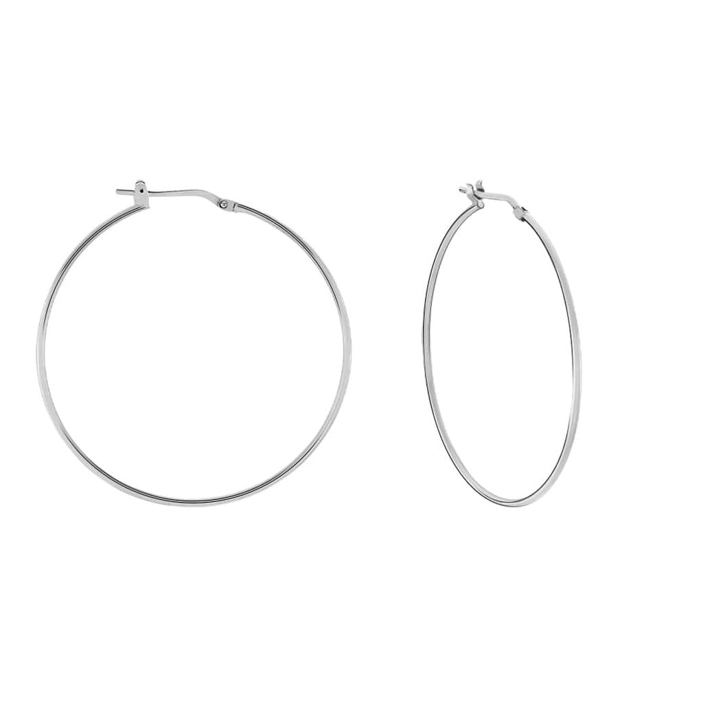 Orecchini A Cerchio Silver Collection Argento Rodiato - Orecchini a Cerchio Donna | Stroili