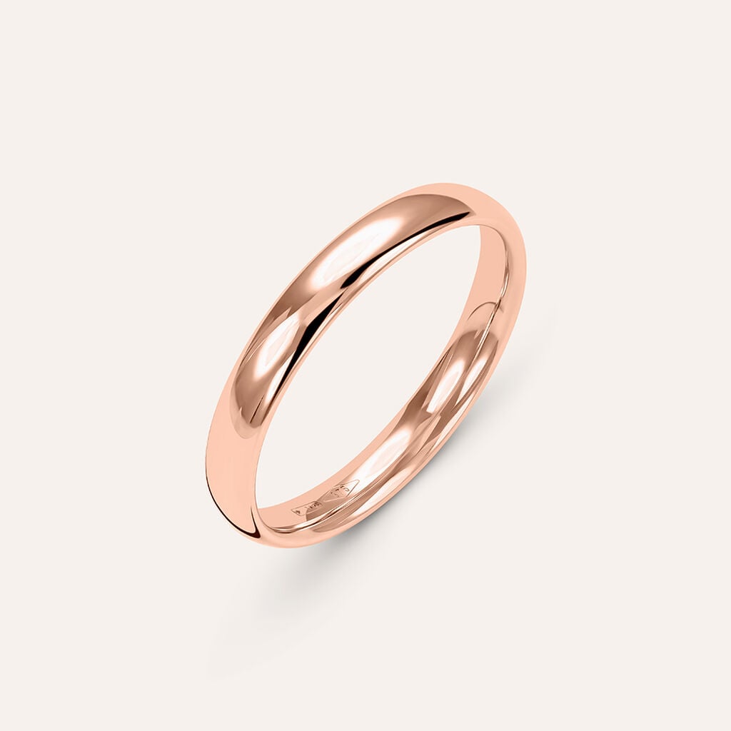 Fede Comoda Leggera 3 mm Oro Rosa